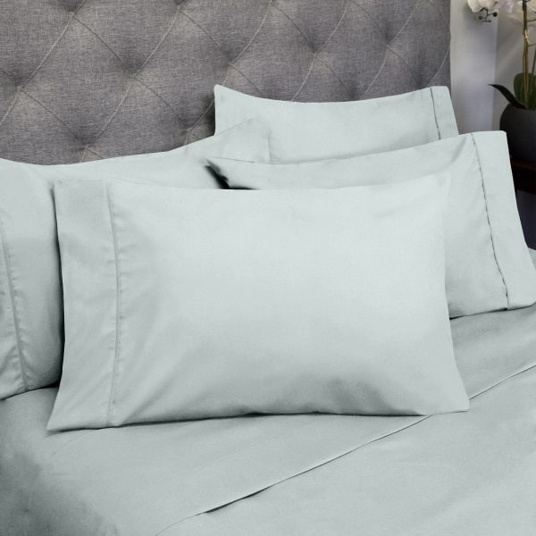 Deluxe 6-Piece Bed Sheet Set (Porcelain Blue) For Discount - Image 2