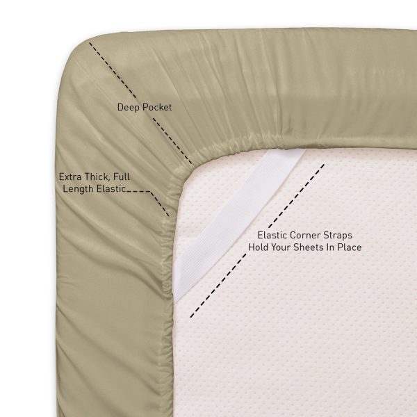 1500 Supreme Collection Sheet Sets Sage Green - Luxury Hotel Bed Sheets and Pillowcase Set For Mattress - Extra Soft, Elastic Corner Straps, Deep Pocket Sheets, Sage Green Online - Image 4