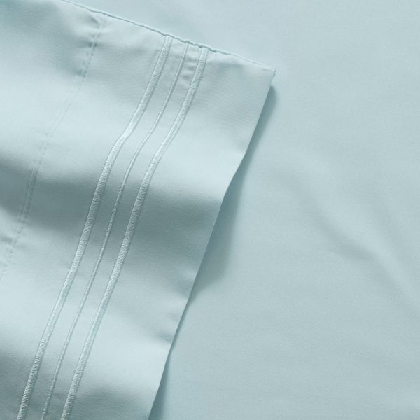 1500 Supreme Collection Sheet Sets Light Blue- Luxury Hotel Bed Sheets and Pillowcase Set For Mattress - Extra Soft, Elastic Corner Straps, Deep Pocket Sheets, Light Blue For Sale - Image 5