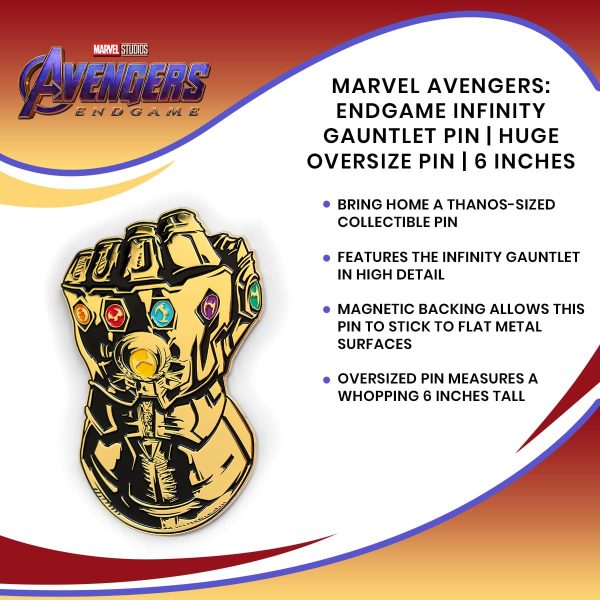 Marvel Avengers: Endgame Infinity Gauntlet Pin | Huge Oversize Pin | 6 Inches Hot on Sale - Image 5