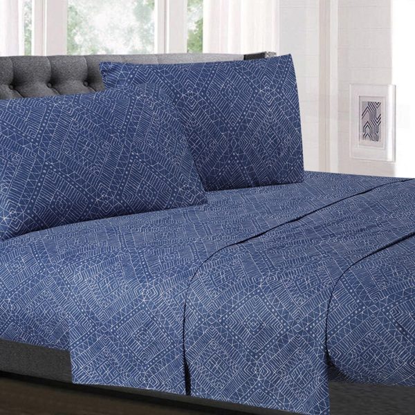1500 Supreme Collection Extra Soft Parkview Sophisticated Subtle Pattern Sheet Set - Luxury Bed Sheets Set With Deep Pocket Wrinkle Free Bedding, Printed Pattern on Sale - Image 3