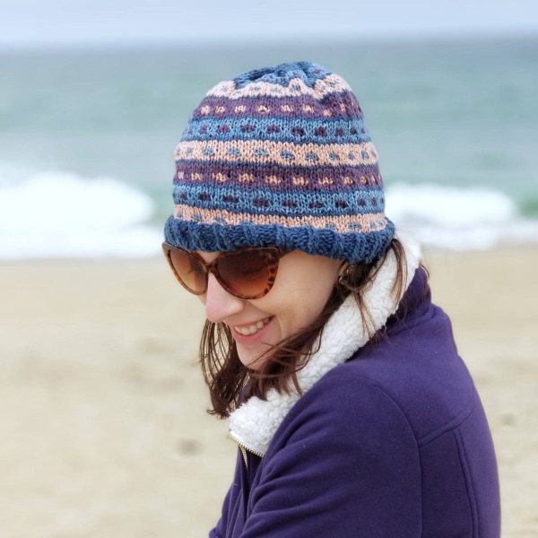 Stripe-A-Dots Hat and Gloves Knitting Kit Supply - Image 2