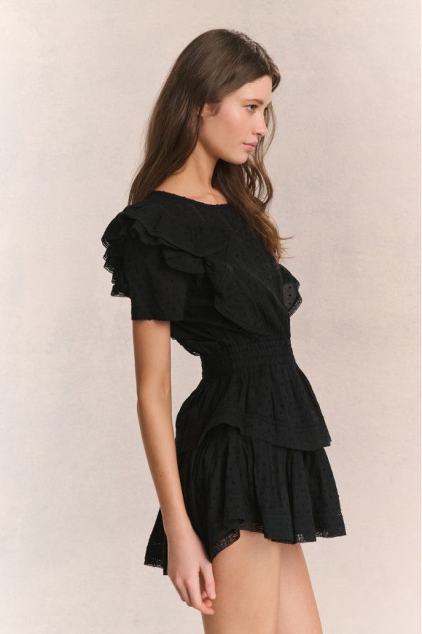Natasha Heritage Mini Dress - BLACK on Sale - Image 3