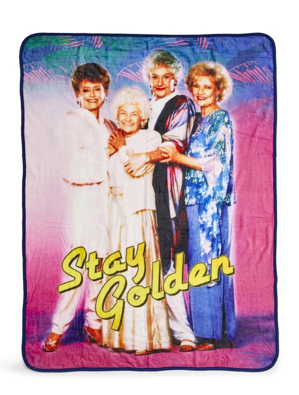 The Golden Girls Stay Golden 45 x 60 Inch Fleece Throw Blanket Sale