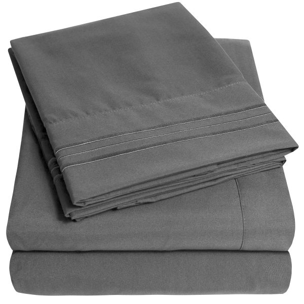 1500 Supreme Collection Sheet Sets Gray - Luxury Hotel Bed Sheets and Pillowcase Set For Mattress - Extra Soft, Elastic Corner Straps, Deep Pocket Sheets, Gray Online