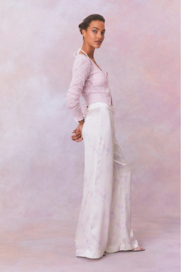 Daniya Wide Leg Printed Silk Pants Sale - Image 3