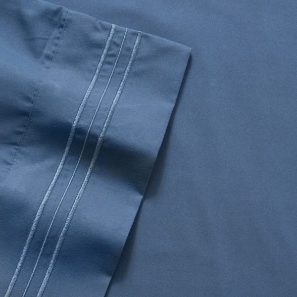 1500 Supreme Collection Sheet Sets Denim Blue - Luxury Hotel Bed Sheets and Pillowcase Set For Mattress - Extra Soft, Elastic Corner Straps, Deep Pocket Sheets, Denim Blue on Sale - Image 5