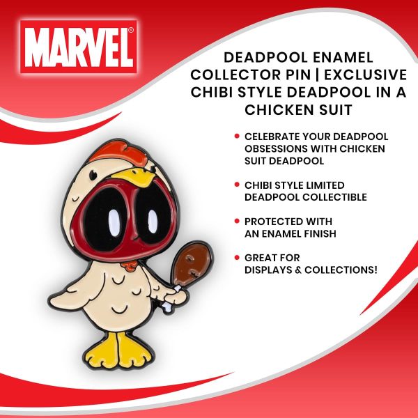 Deadpool Enamel Collector Pin | Exclusive Chibi Style Deadpool In A Chicken Suit For Cheap - Image 4