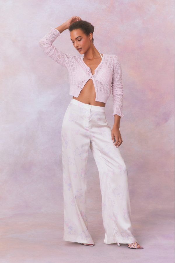 Daniya Wide Leg Printed Silk Pants Sale - Image 2