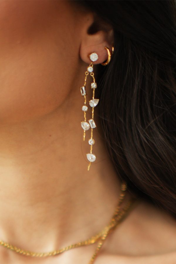 Luna Asymmetrical Drop Earrings by Evie Jewelry Online - Image 2