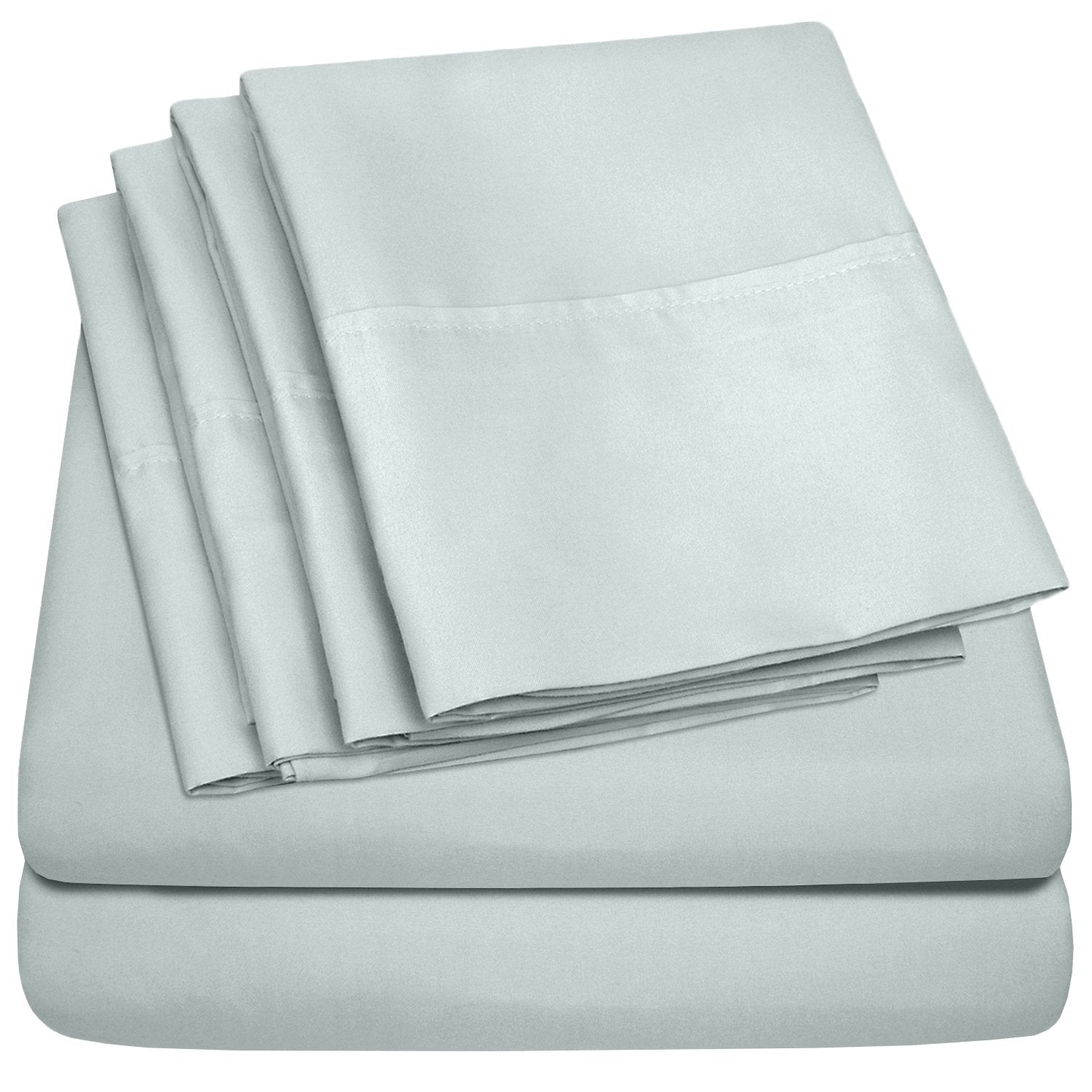 Deluxe 6-Piece Bed Sheet Set (Porcelain Blue) For Discount