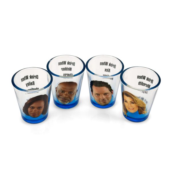 Greys Anatomy Drinking Game | Set Of 4 Character Shot Glasses | 2 Ounces Each Online Hot Sale - Image 3