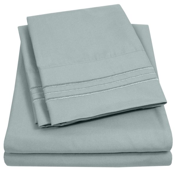 1500 Supreme Collection Sheet Sets Slate - Luxury Hotel Bed Sheets and Pillowcase Set For Mattress - Extra Soft, Elastic Corner Straps, Deep Pocket Sheets, Slate Cheap