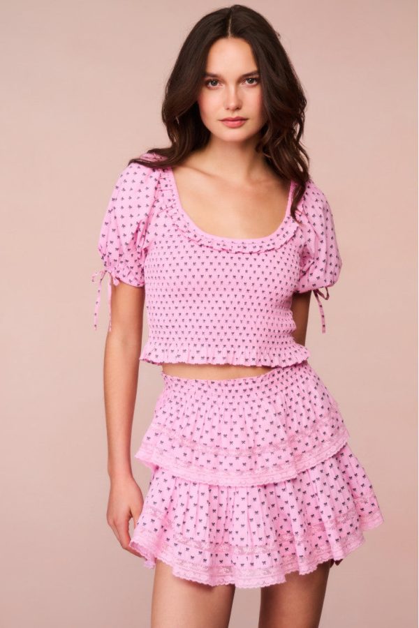 Ruffle Mini Cotton Bow Skirt For Discount