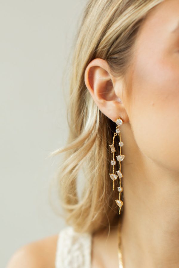 Luna Asymmetrical Drop Earrings by Evie Jewelry Online