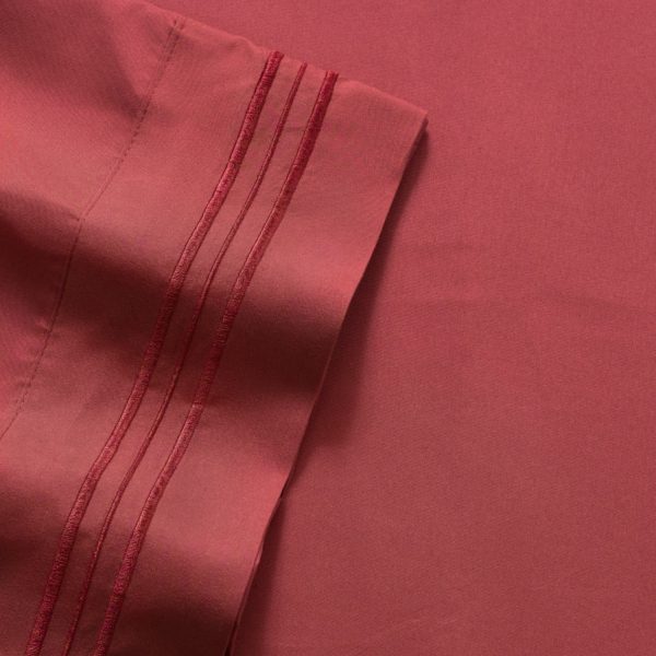 1500 Supreme Collection Sheet Sets Burgundy - Luxury Hotel Bed Sheets and Pillowcase Set For Mattress - Extra Soft, Elastic Corner Straps, Deep Pocket Sheets, Burgundy Fashion - Image 5
