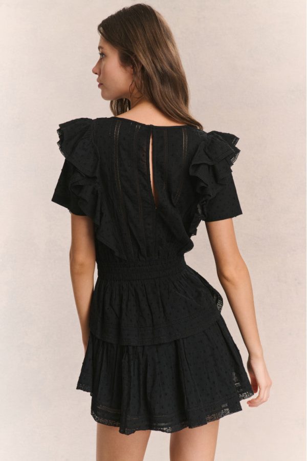 Natasha Heritage Mini Dress - BLACK on Sale - Image 5
