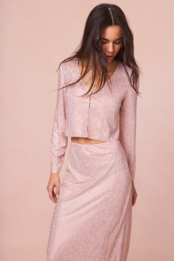Daliana Crystal Long Sleeve Top Sale
