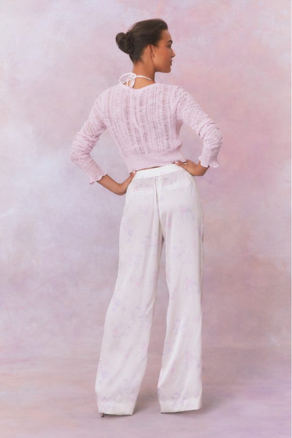 Daniya Wide Leg Printed Silk Pants Sale - Image 4