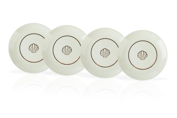 Disney The Little Mermaid Scallop Porcelain 7  Salad   Dessert Plate | Set of 4 Online Sale