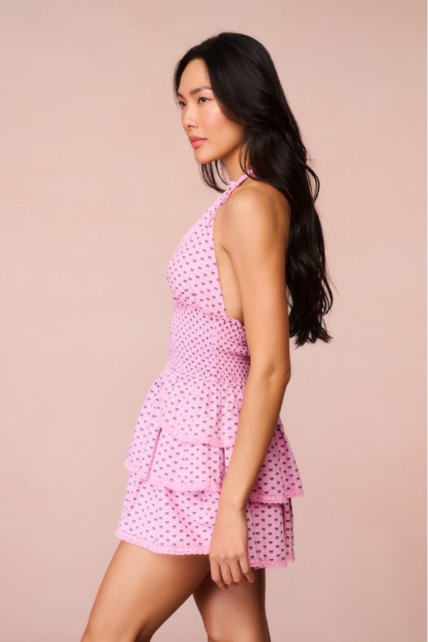 Deanna Cotton Bow Mini Halter Dress For Cheap - Image 3