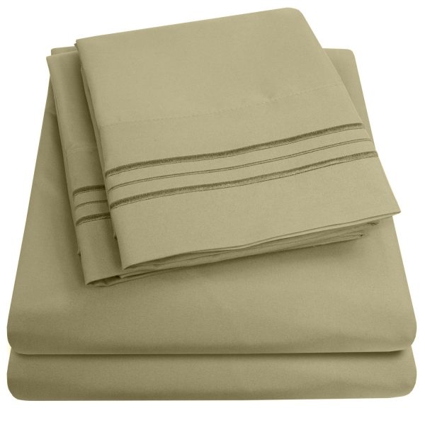 1500 Supreme Collection Sheet Sets Sage Green - Luxury Hotel Bed Sheets and Pillowcase Set For Mattress - Extra Soft, Elastic Corner Straps, Deep Pocket Sheets, Sage Green Online