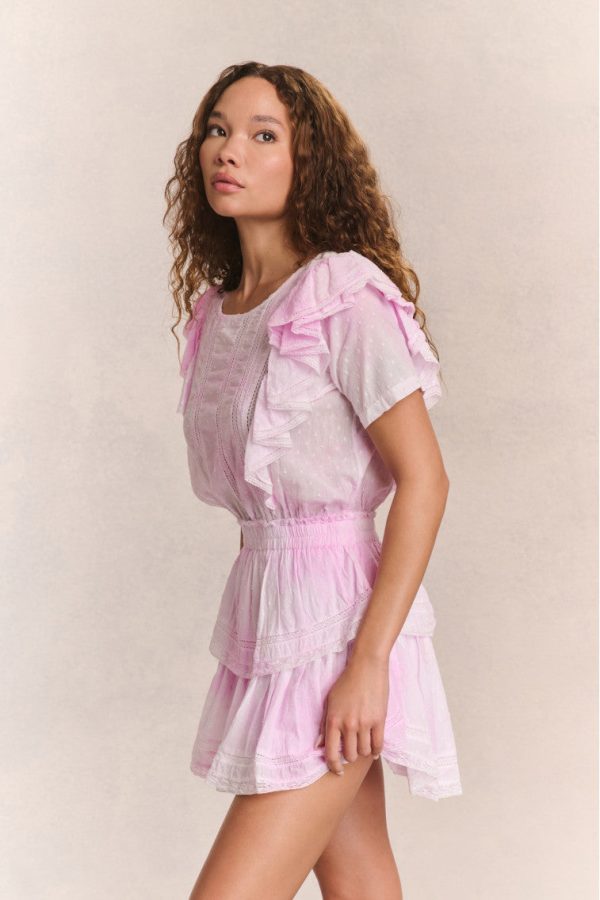 Natasha Heritage Mini Dress - PEONY PINK Hot on Sale - Image 2