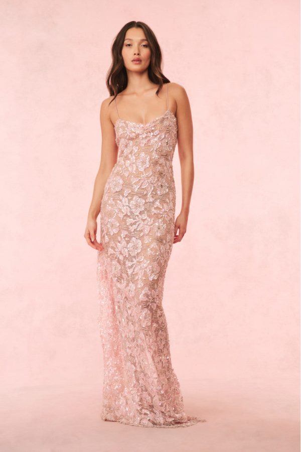 Ciona Sequin Chantilly Lace Gown Online Hot Sale - Image 4