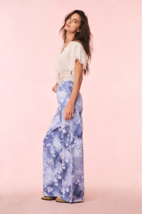 Dessa Floral Wide Leg Jeans Online now - Image 3