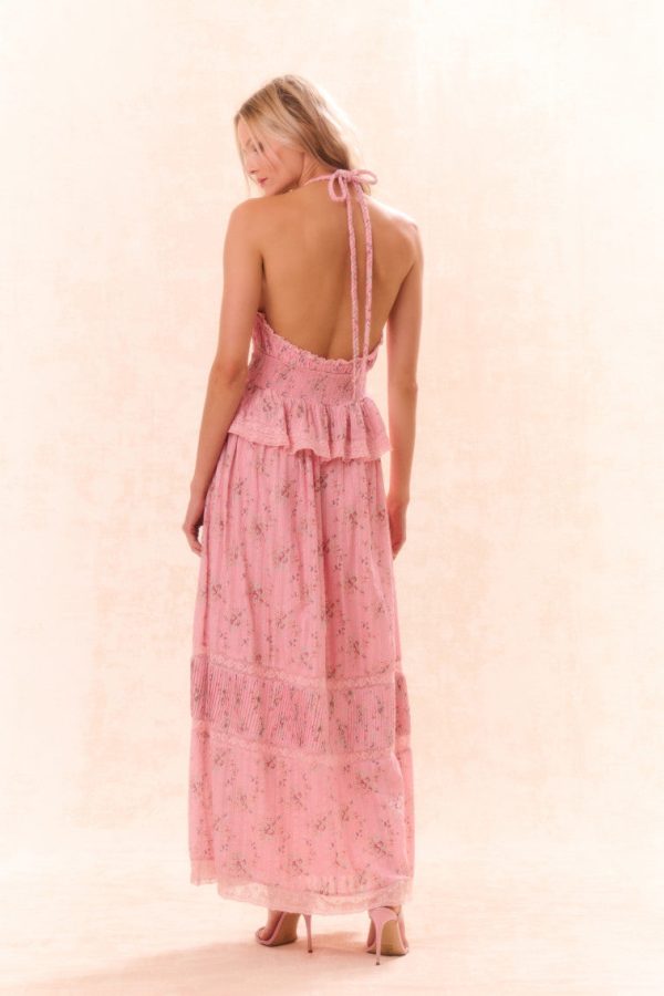Avice Halter Cotton Print Maxi Dress Online Hot Sale - Image 5