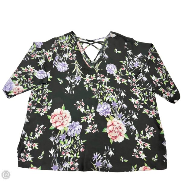 Top Short Sleeve By Avenue In Floral Print, Size: 4x For Cheap