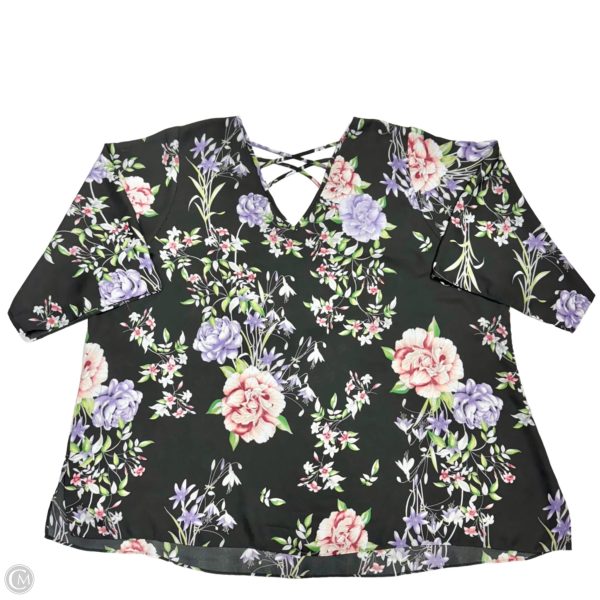 Top Short Sleeve By Avenue In Floral Print, Size: 4x For Cheap - Image 2