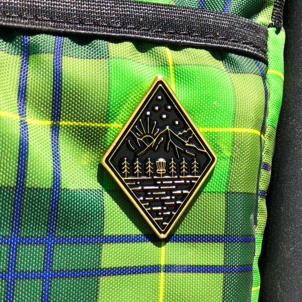 Gold and Black Mountain Disc Golf Pin Sale